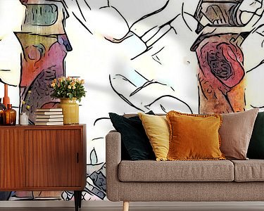 Voorbeeld van het werk in een kamer