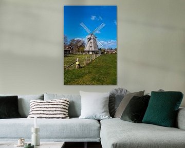 Historische windmolen in Ahrenshoop op Fischland-Darß van Rico Ködder