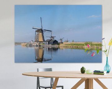 Moulins à vent néerlandais de l'UNESCO à Kinderdijk