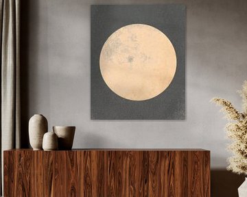 Mond in Sanftem Licht in Naturfarben von Mad Dog Art