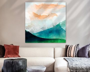 Japanse Bergen II van FRESH Fine Art