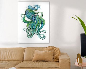 Grote groene Octopus van ZeichenbloQ