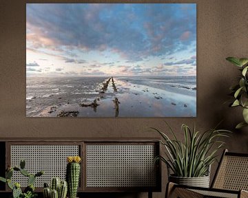 Vastes panoramas avec des nuages au-dessus des pôles sur la mer des Wadden sur KB Design & Photography (Karen Brouwer)