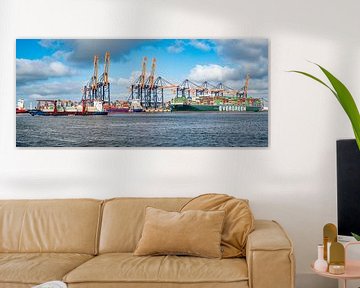 Schiffe im Euromax-Containerterminal im Hafen von Rotterdam von Sjoerd van der Wal
