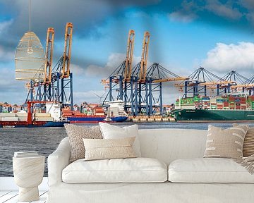 Schiffe im Euromax-Containerterminal im Hafen von Rotterdam von Sjoerd van der Wal Fotografie