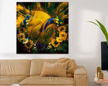Golden Flower Flow by Helga Blanke