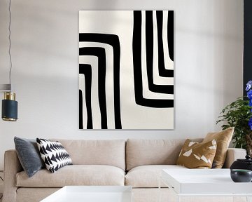 Abstract black lines on beige background by Studio Miloa