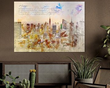 Manhattan met Empire State van Theodor Decker