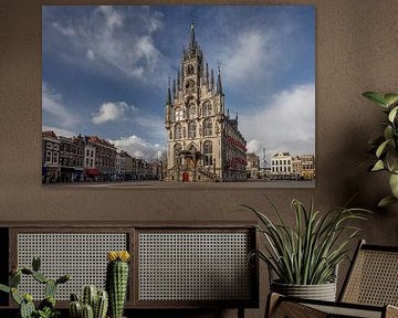 Old town hall in the center of Gouda, the Netherlands by Joost Adriaanse