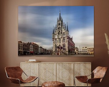 Oude stadhuis in centrum van Gouda, Nederland van Joost Adriaanse