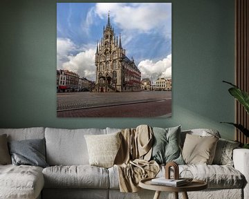 Oude stadhuis in centrum van Gouda, Nederland