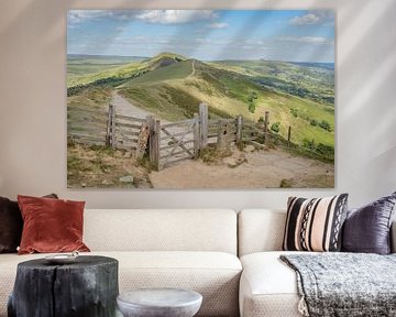 Clôture en bois à Mam Tor | The Peak District | Angleterre