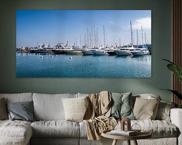 Marina and sailing boats in Valencia Spain by Dieter Walther