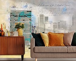 Voorbeeld van het werk in een kamer