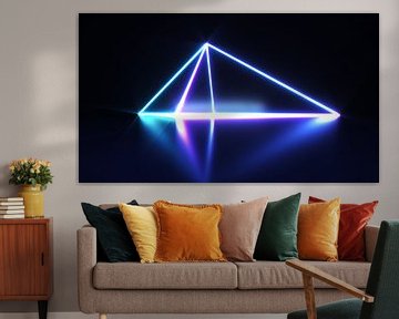 een neon gloeiende piramide (3d rendering) van Rainer Zapka