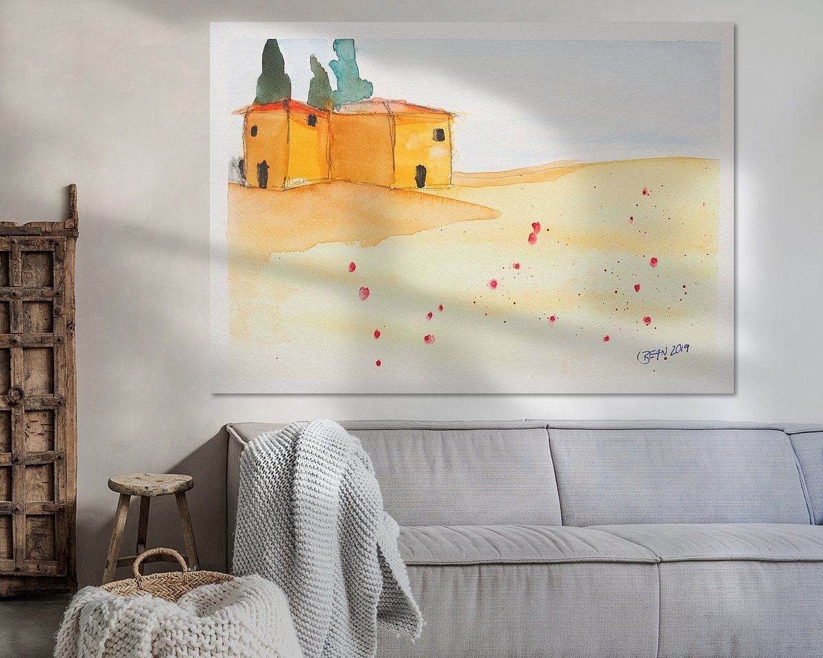 Voorbeeld van het werk in een kamer