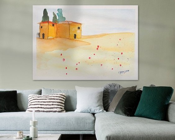 Voorbeeld van het werk in een kamer