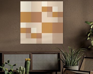 Retro Schaakbord Fantasie Pixel van Mad Dog Art