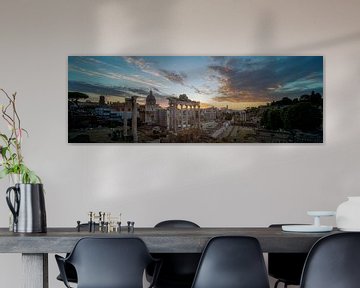 Panoramic view of the Roman Forum in Rome during sunrise by Roy Poots