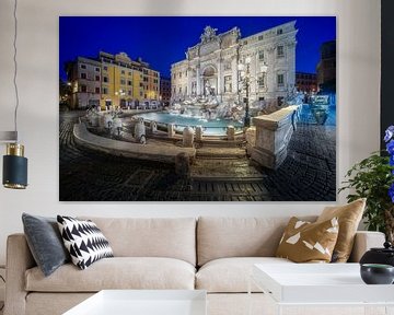 Trevi Fountain in Rome during the blue hour by Roy Poots