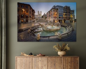 Empty Spanish Steps during sunrise in Rome - Italy by Roy Poots