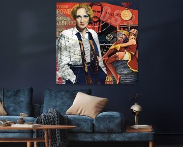 Porträt von Marlene Dietrich, Gemischte Medien