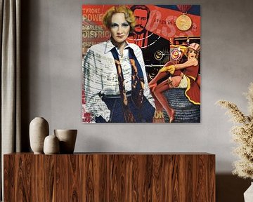 Portret van Marlene Dietrich, Mixed Media van Karen Nijst