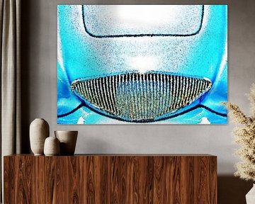 Radiator grille of a vintage car mixed media by Werner Lehmann