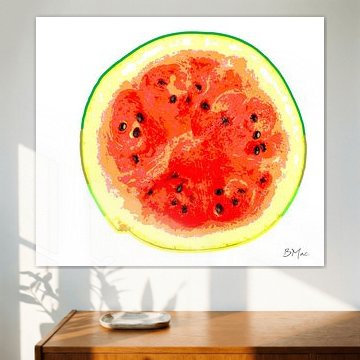 Eenzaam fruit - Watermeloen op witte achtergrond