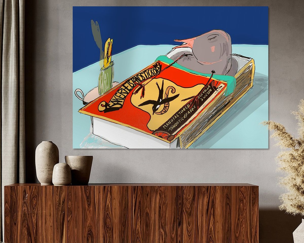 Voorbeeld van het werk in een kamer