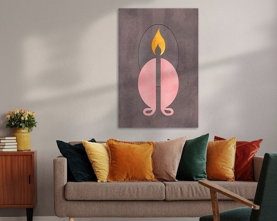 Voorbeeld van het werk in een kamer