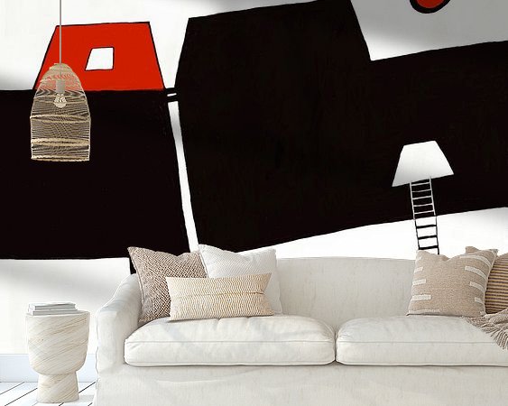 Voorbeeld van het werk in een kamer