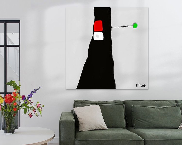 Voorbeeld van het werk in een kamer