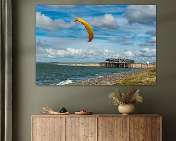 Kiting on the Brouwersdam, Zeeland by Paula Romein