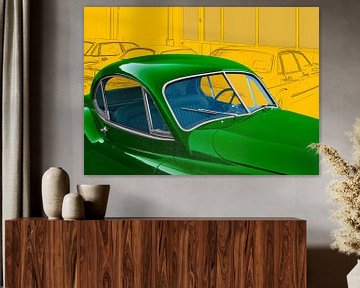 Jaguar XK 120 in green & yellow von aRi F. Huber