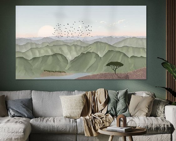 Voorbeeld van het werk in een kamer