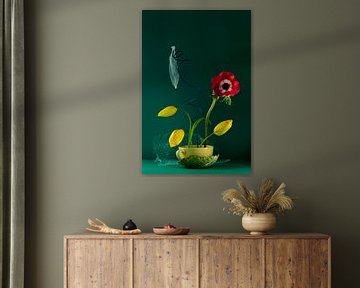 Stilleven ‘Gele tulpen in het groen’ van Willy Sengers
