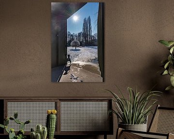 Winterlandschaft, fotografiert von "het Huis" im Middelheim Park. von Jef Wils