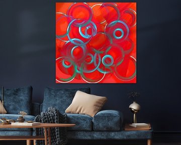 Cirkels op rood van Jacob von Sternberg Art