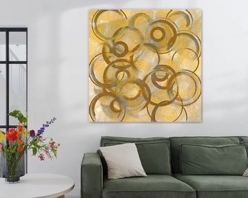 Cirkels op goud van Abstrakt Art