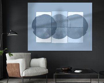 Scandinavisch minimalisme Blauw Grijs Monochroom van Mad Dog Art