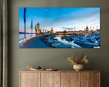 Blue hour in the harbor of Lindau on Lake Constance by Werner Dieterich