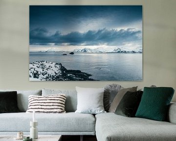 Lofoten snowy winter landscape in Northern Norway by Sjoerd van der Wal