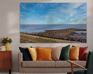 Le pont de Zeeland dans le paysage sur Jose Lok