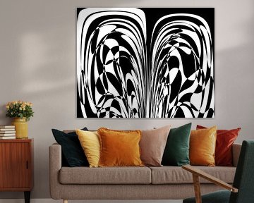 zwart wit abstracte foto digitale kunst 2 van Naomi van Mierlo