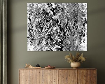 zwart wit abstracte fot digitale kunst 3 van Naomi van Mierlo