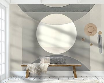 Abstract Geometric Retro Shapes Grey
