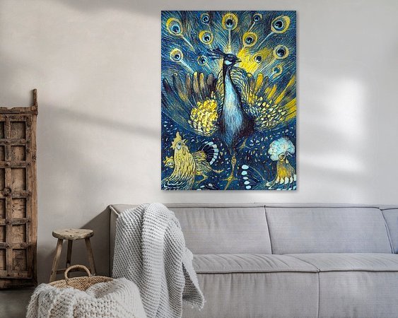 Voorbeeld van het werk in een kamer