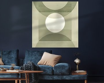 Abstracte Pastel Vormen Monochroom van FRESH Fine Art