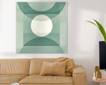 Abstract pastel shapes monochrome by FRESH Fine Art